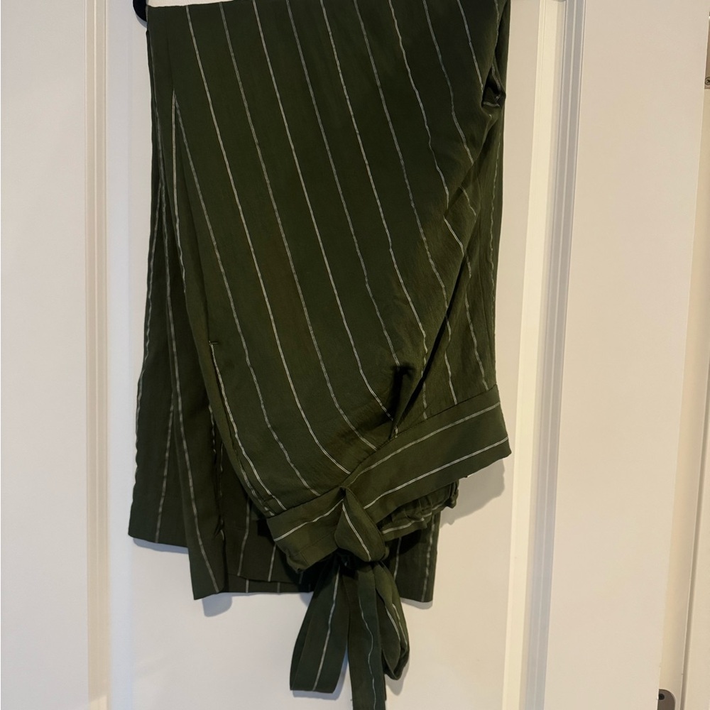 Vince Green Striped Trousers